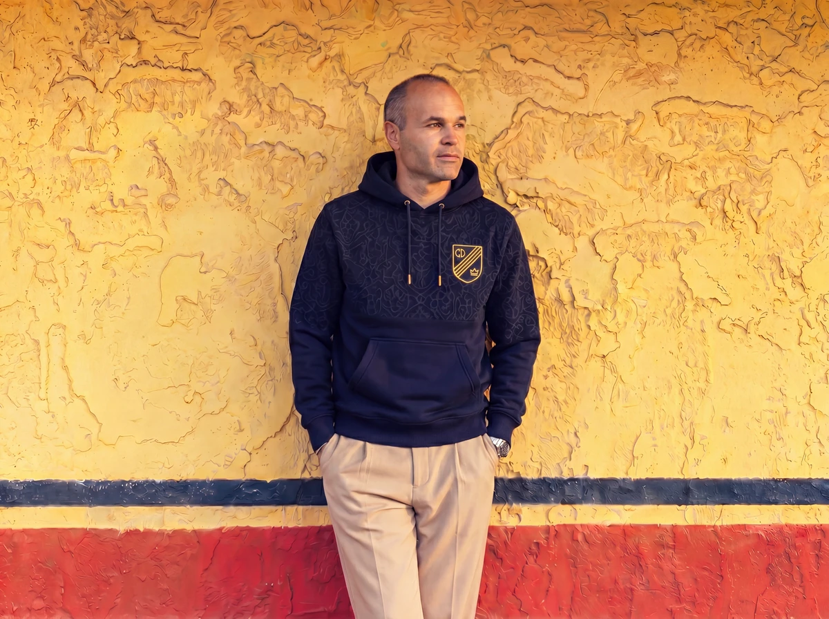 Iniesta wearing Colectivo Dorado hoodie