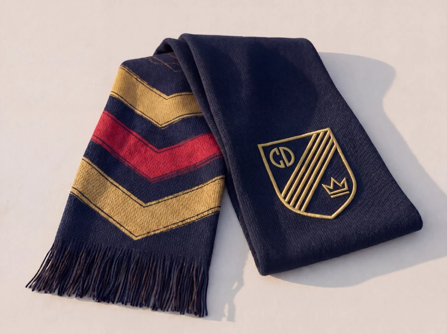 CD Striped Badge Scarf